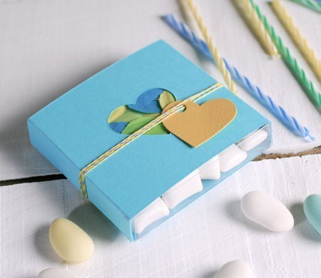 Romántica caja azul con...