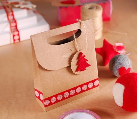 Bolsa Regalo Navideña con Árbol de Fieltro
