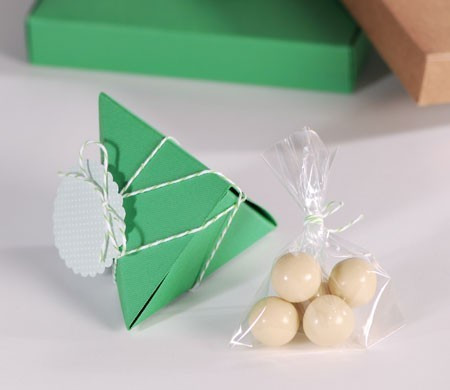 Cajita Verde Triangular para Bombones