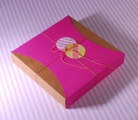 Caja con Faja Rosa y Baker's Twine