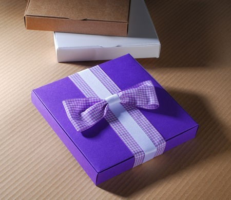 Caja Lila con Gran Lazo Vichy