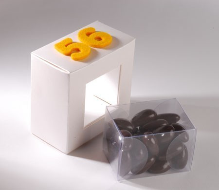 Caja transparente para chocolates