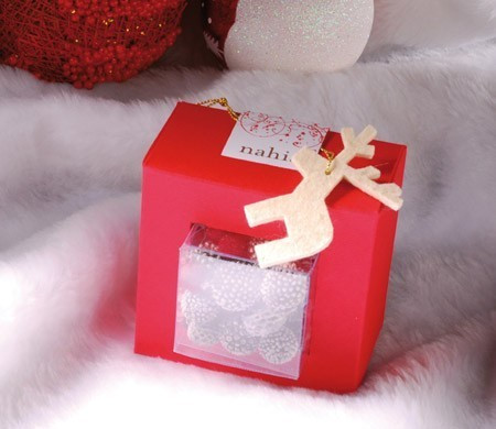 Cajita transparente con marco para navidad 