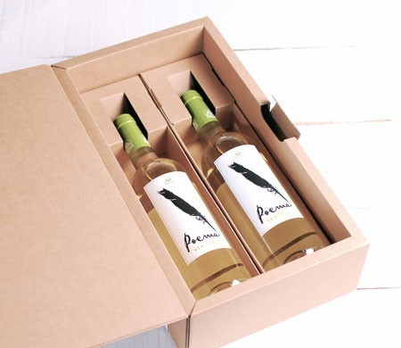 Caja con Asa para Dos Botellas Caja con Asa para Dos Botellas