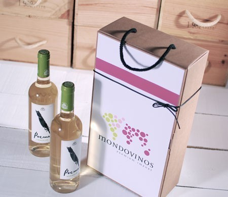 Caja Decorada para Dos Botellas