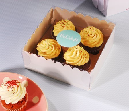 Caja para Cuatro Cupcakes para Tiendas