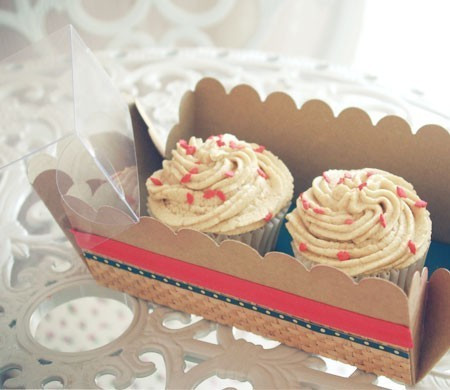 Cajita para 2 Cupcakes Decorada con Washi Tape