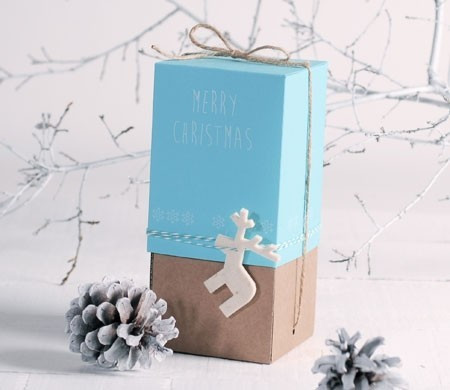 Cajita Vertical Azul para Navidad