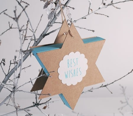 Caja Azul y Kraft con  Forma de Estrella