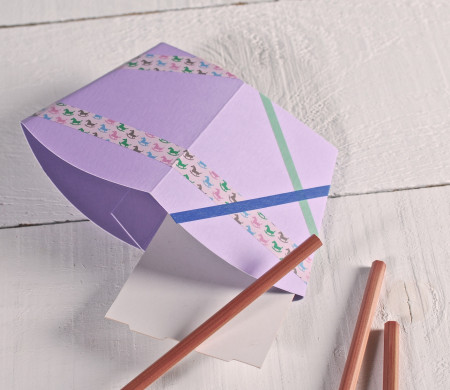 Portalápices decorado con washi tapes