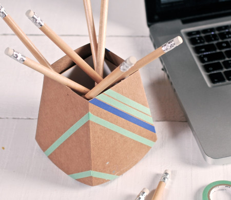 Cubilete de Cartón Decorado con Washi Tape Cubilete de Cartón Decorado con Washi Tape