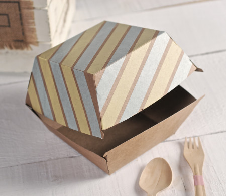 Caja de Hamburguesas Decorada con Washi Tapes Caja de Hamburguesas Decorada con Washi Tapes
