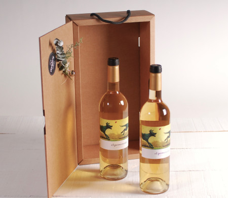 Caja Navideña para Regalar Botellas