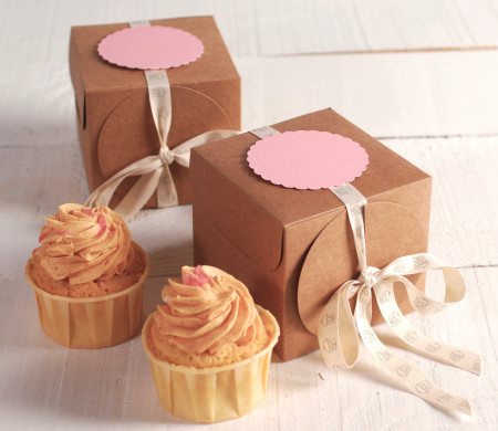 Cajita con Cinta para Cupcakes o Dulces