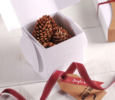 Caja cuadrada de regalos para Navidad