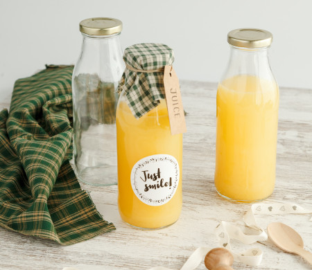 Botella de cristal para zumos