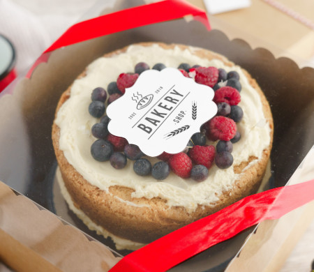 Caja para tartas con tapa transparente