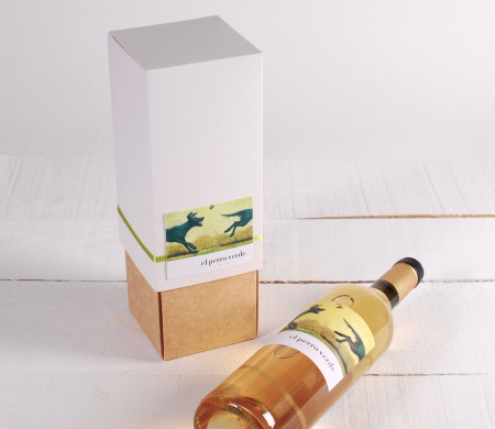 Caja de vino con folder decorada