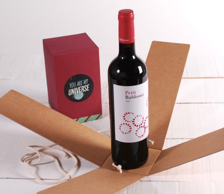 Caja de vino con folder con decoración original