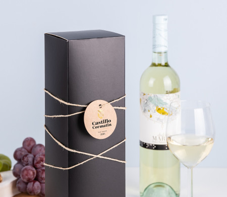 caja de vino negro mate