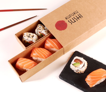 caja sushi para dos compartimentos 