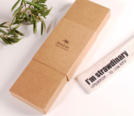 Caja de cartón para pajitas reutilizables