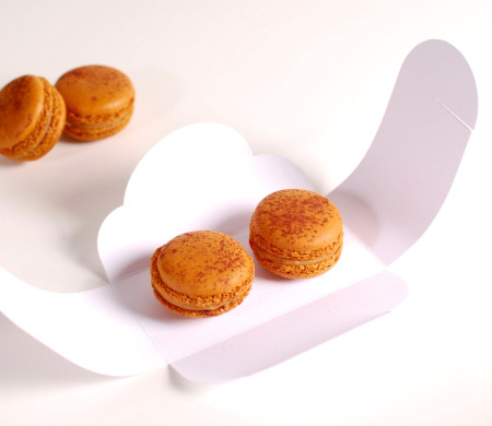 caja elegante para dos macarons personalizada