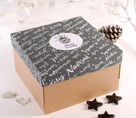 Caja con tapa para regalos navideños