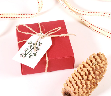 Caja pequeña cuadrada de regalo para Navidad