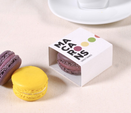 Caja para macaron individual.