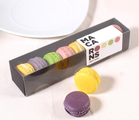 Caja alargada para macarons.