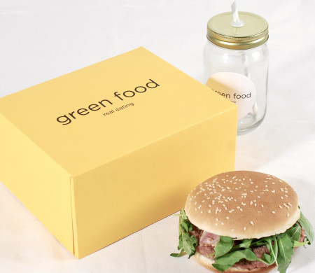 Caja de alimentación take away para hamburguesas