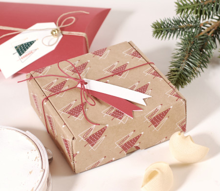 Caja navideña de cartón para regalos de pequeñas dimensiones