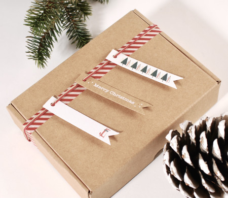 Caja de envío barata con decoración navideña Caja de envío barata con decoración navideña