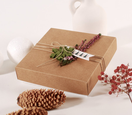 Caja de cartón para bombones eco navidad