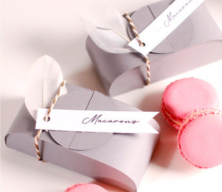 caja para dos macarons decorada