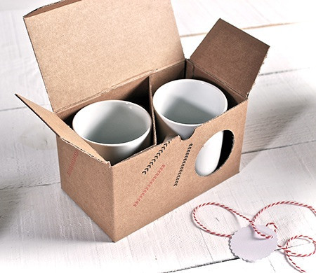 Caja Lisa para Dos Tazas