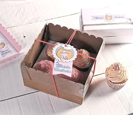 Cajas Altas para Cuatro Cupcakes Cajas Altas para Cuatro Cupcakes