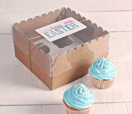 Cajas Altas para 4 Cupcakes Decoradas