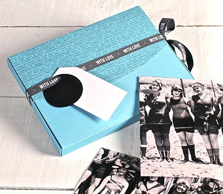 Caja para fotos en azul claro