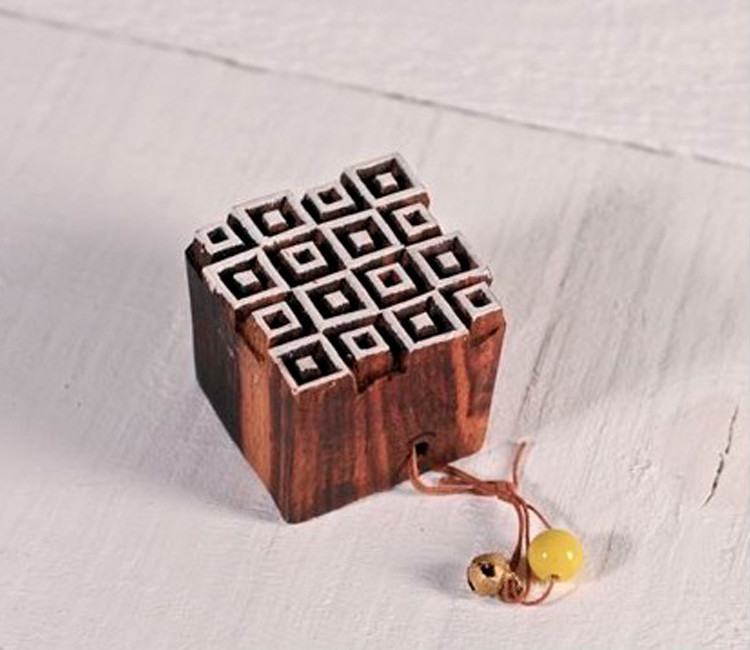 Sello de Madera con Cuadrados