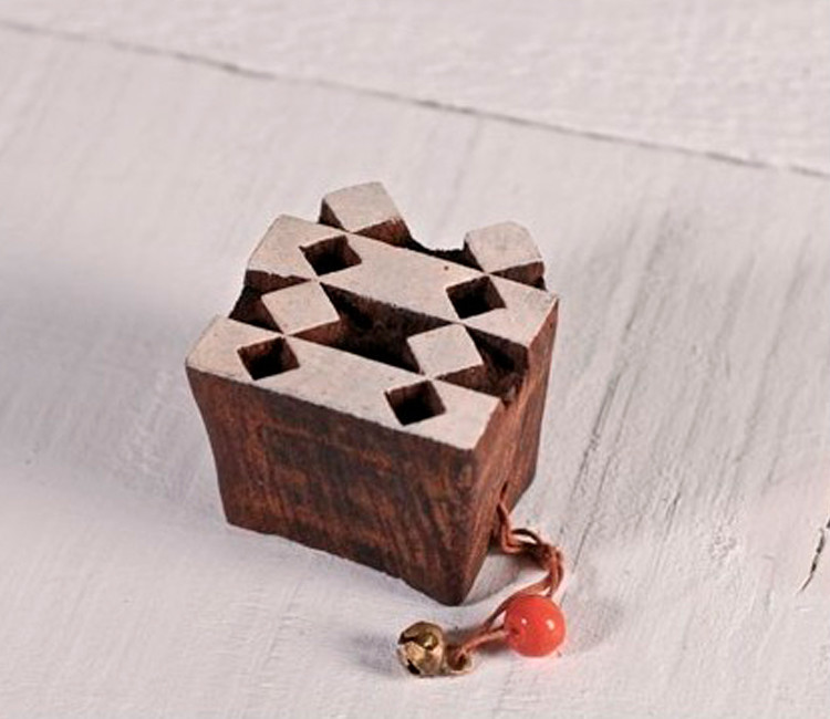 Sello de Madera con Rombos Sello de Madera con Rombos