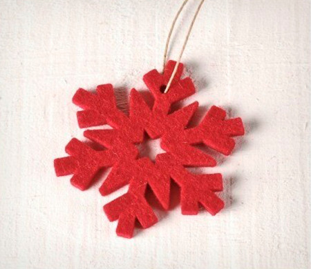 Copo de nieve de fieltro, para decorar regalos