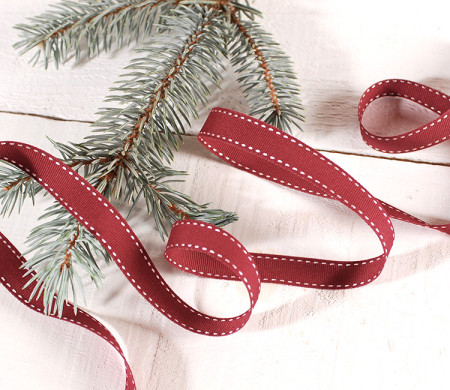 Cinta grosgrain roja para envolver regalos