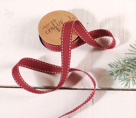 Cinta grosgrain roja para envolver regalos