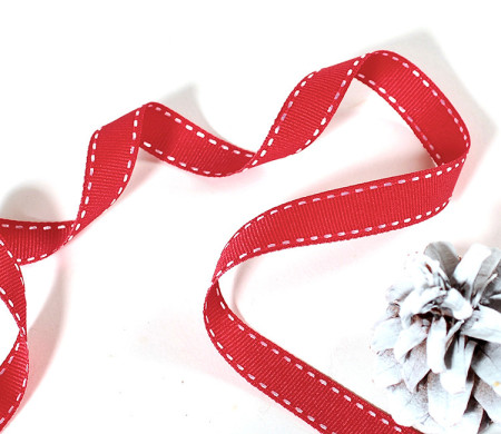 Cinta grosgrain roja para envolver regalos