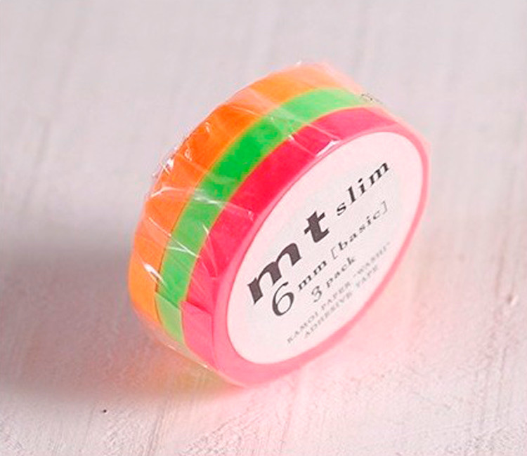 3 washi tapes colores flúor 3 washi tapes colores flúor