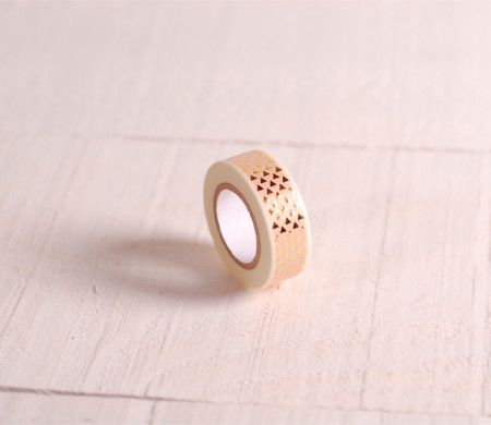 Washi tape blanco con triángulos dorados