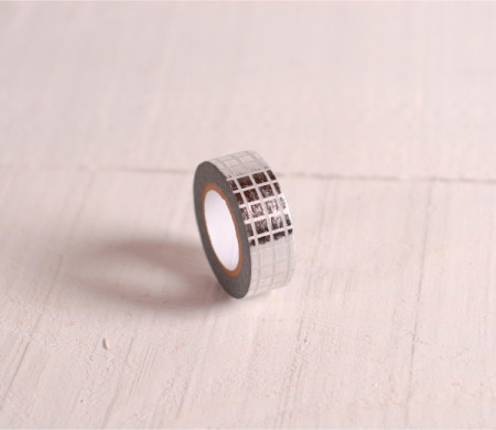 Washi tape cuadros plateados