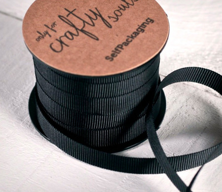 Cinta grosgrain negra lisa